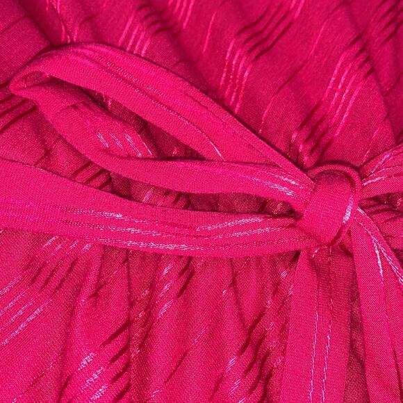 Vintage 70s New Raves hot pink secretary day midi dress, small - Picture 5 of 8